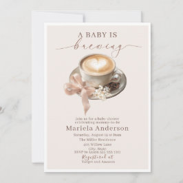 Convites Elegant Watercolor a baby is brewing coffee brawn
