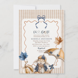 Convites Elegant Watercolor A little pumpkin oh boy Baby