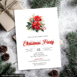 Convites Elegant Watercolor Christmas Bouquet Holiday