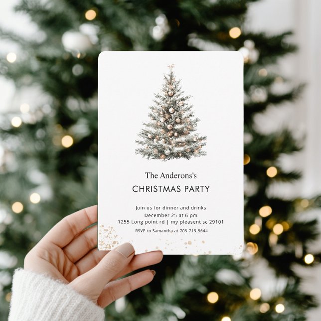Convites Elegant Watercolor Christmas Tree Party (Criador carregado)