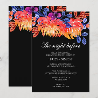 Convites Elegant Watercolor Floral Wedding Rehearsal Dinner