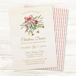 Convites Elegant Watercolor Greenery Christmas Celebration