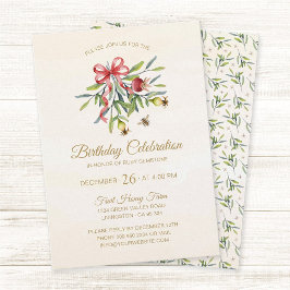 Convites Elegant Watercolor Greenery Pomegranate Birthday