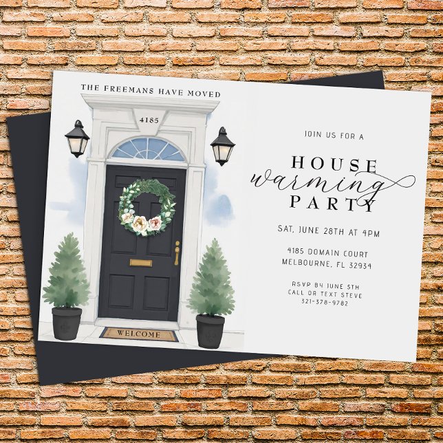 Convites Elegant Watercolor Housearming Party (Housewarming party invite)