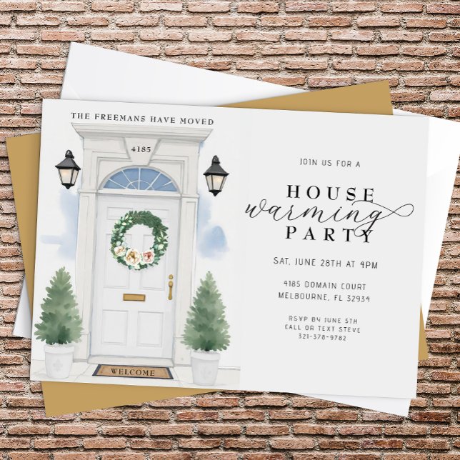 Convites Elegant Watercolor Housearming Party (Housewarming Party Invite)