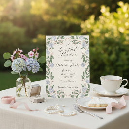 Convites Elegant Watercolor Hydrangea Bridal Shower 