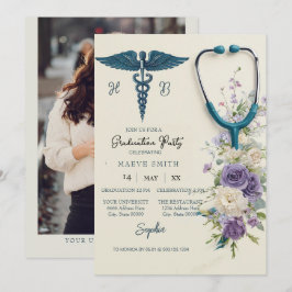 Convites Elegant Watercolor Nursing Graduation Invitation w