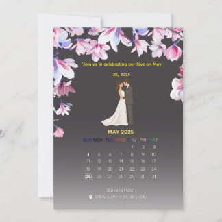 Convites Elegant Wedding Calendar Invitation