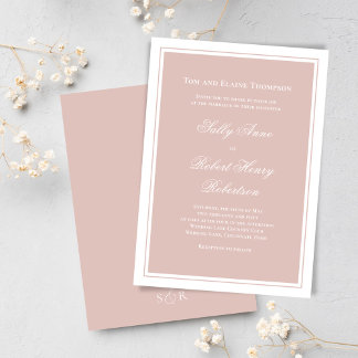 Convites Elegant Wedding Calligraphy Blush Pink Script