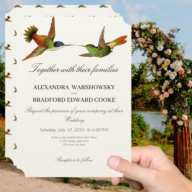 Convites Elegant Wedding Hummingbird  wedding invitation (Criador carregado)