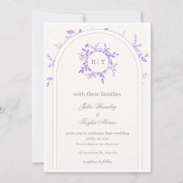 Convites Elegant Wedding Invitation  (Frente)