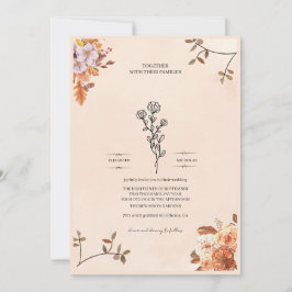Convites Elegant wedding invitation adorned with roses