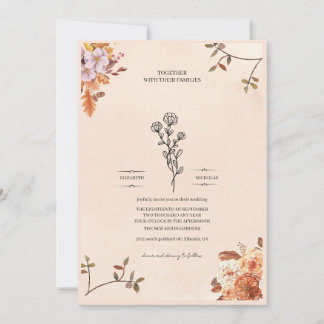 Convites Elegant wedding invitation adorned with roses