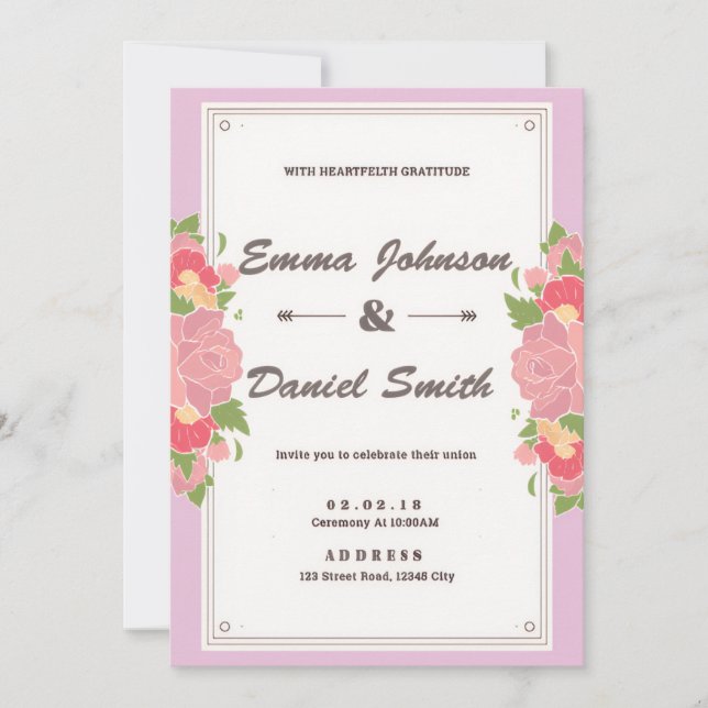 Convites Elegant Wedding Invitation – Classic Script Design (Frente)