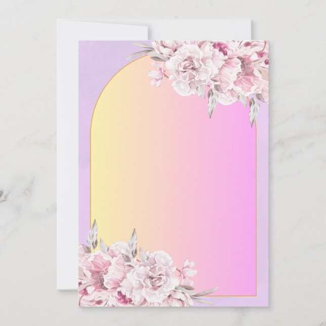 Convites Elegant Wedding Invitation Floral Romantic (Frente)