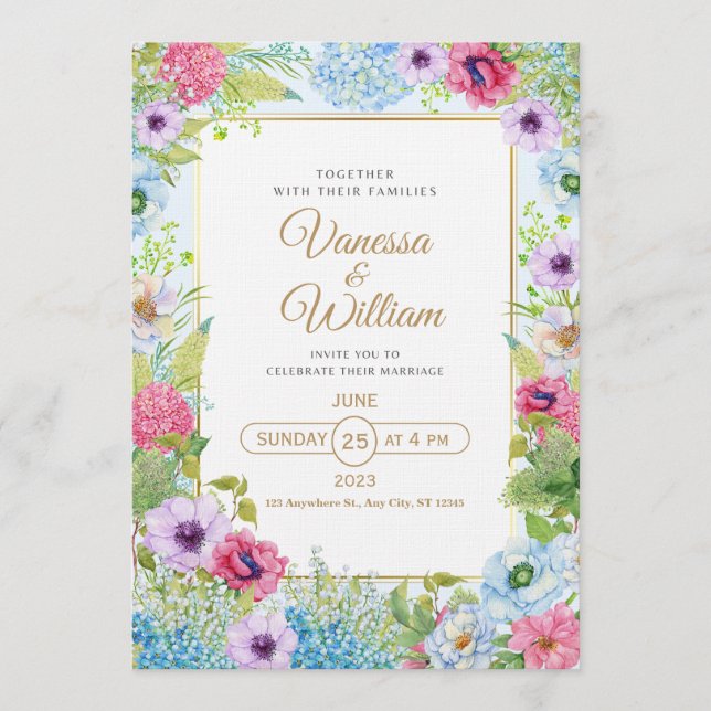 Convites Elegant Wedding Invitation | Timeless Romantic (Frente)