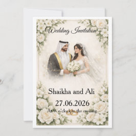 Convites Elegant Wedding Invitation with White Flowers and