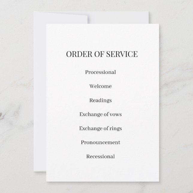 Convites Elegant Wedding Program & Wedding Party Guide (Verso)