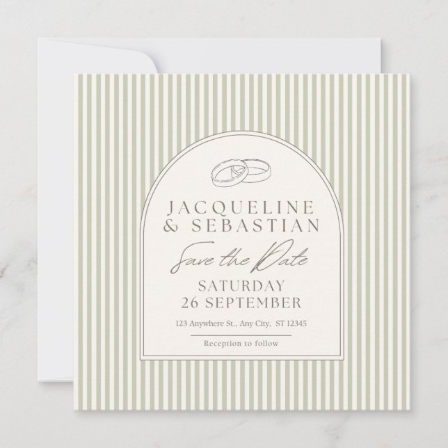 Convites Elegant Wedding Save the Date Card Design (Frente)