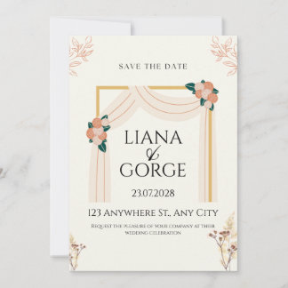 Convites Elegant Wedding SAVE THE DATE Invitation Card |