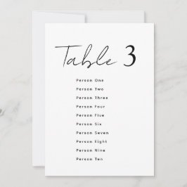 Convites Elegant Wedding Table Number Script Seating Chart