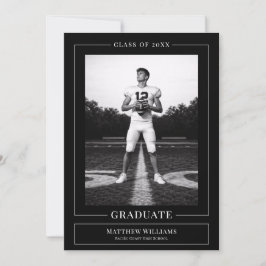 Convites Elegant White & Black Graduate Announcement