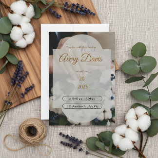 Convites Elegant White Floral Boho Wedding Invitation 