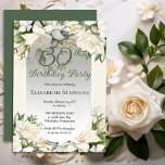 Convites Elegant White Gardenia Floral 30th Birthday Party<br><div class="desc">Celebrate a milestone birthday with timeless elegance. This sophisticated 30th birthday party invitation features a soft botanical frame of white gardenia and lily florals and delicate greenery surrounding a refined sage green background. The graceful oval frame and classic typography create a polished, upscale look perfect for a stylish birthday celebration....</div>