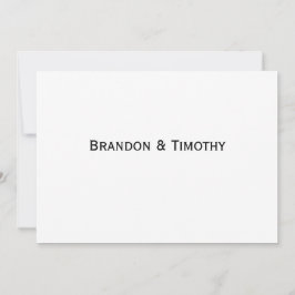 Convites Elegant White Gay Wedding RSVP Card
