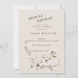 Convites Elegant White & Ivory Blossom Bridal Shower