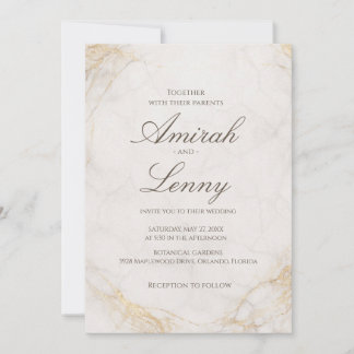 Convites Elegant White Marble Wedding Invitation Background