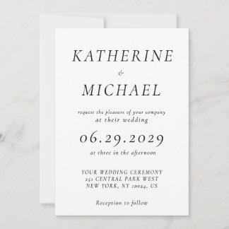 Convites Elegant White Timeless Wedding Invitations