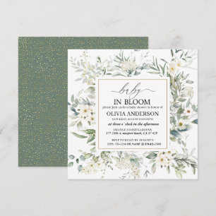 Convites Elegant Wildflower baby in blogue Invitation