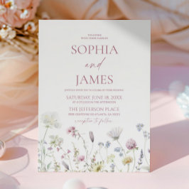 Convites Elegant Wildflower Floral Flowers Wedding
