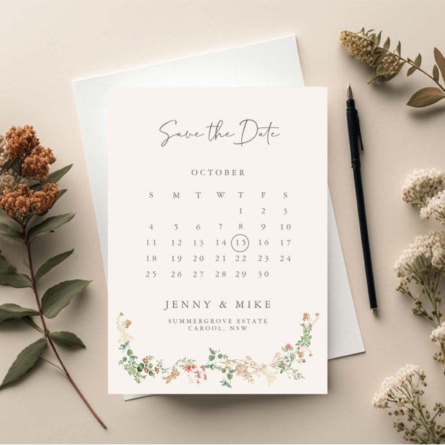 Convites Elegant Wildflower Garden Floral (Criador carregado)