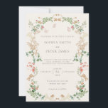 Convites Elegant Wildflower Garden Floral Wreath<br><div class="desc">Designed to coordinate with our Wildflower collection,  this customizable matching wedding invitation card features a wreath of spring wildflowers with classic text. For more advanced customisation of this design,  e.g. changing layout,  font or text size please click the "CUSTOMIZE" button above. Please contact me for any questions!</div>