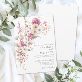 Convites Elegant Wildflower Watercolor Floral Wedding