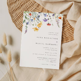 Convites Elegant Wildflower Wedding Invitation