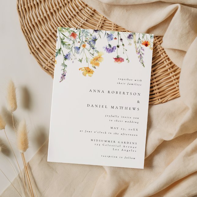 Convites Elegant Wildflower Wedding Invitation (Criador carregado)