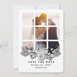 Convites Elegant Window with Image Wedding Save the Date