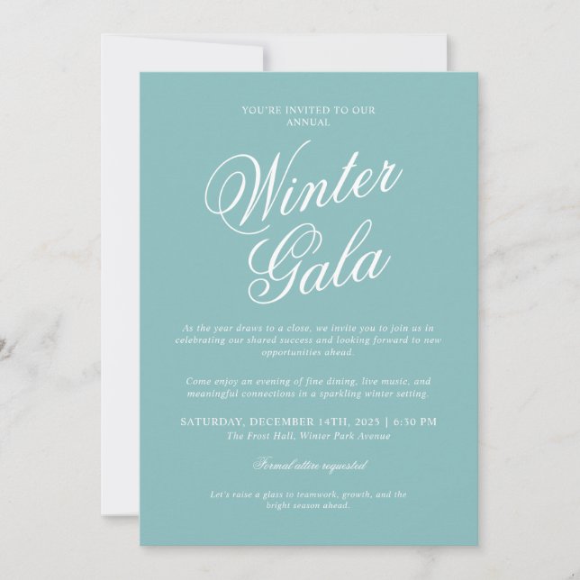 Convites Elegant Winter Gala Invitation Formal Holiday (Frente)