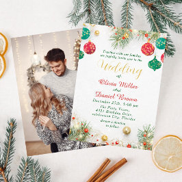 Convites Elegant Winter holiday Christmas Wedding