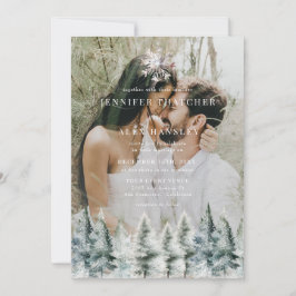 Convites Elegant Winter Snow | Christmas Wedding Invitation