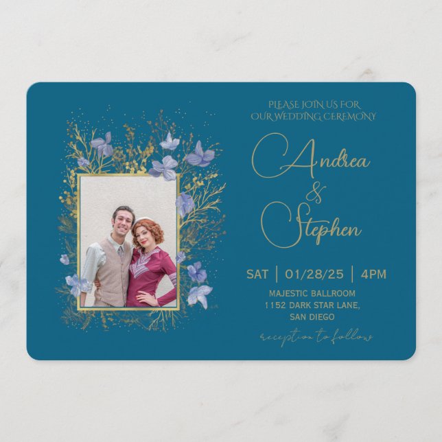 Convites Elegant Wintry Foliage Winter Wedding (Frente)