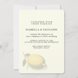 Convites Elegant Yellow Lemon Tuscany Wedding