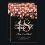 Convites Elegante 18th Festa de aniversário Rosa de cintila<br><div class="desc">Elegante 18ª Festa de aniversário Sparkles Rosa modelo de convite Dourado. Com luzes,  cordas e faíscas. Excelente para aniversários de todas as idades!</div>