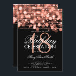 Convites Elegante 18th Festa de aniversário Rosa de cintila<br><div class="desc">Elegante 18ª Festa de aniversário Sparkles Rosa modelo de convite Dourado. Com luzes,  cordas e faíscas. Excelente para aniversários de todas as idades!</div>