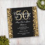 Convites Elegante 50º Aniversário de Casamento Esmaga Doura<br><div class="desc">O Elegante 50º Festa de Aniversário do Casamento Ganha Dourado modelo. Com luzes de ouro,  cordas de ouro e faíscas de ouro.</div>