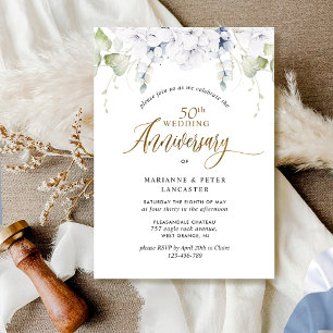Convites Elegante 50º (ou outro) Aniversário de Casamento