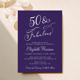 Convites Elegante 50 Anos e Fabulosa Festa de Aniversário d